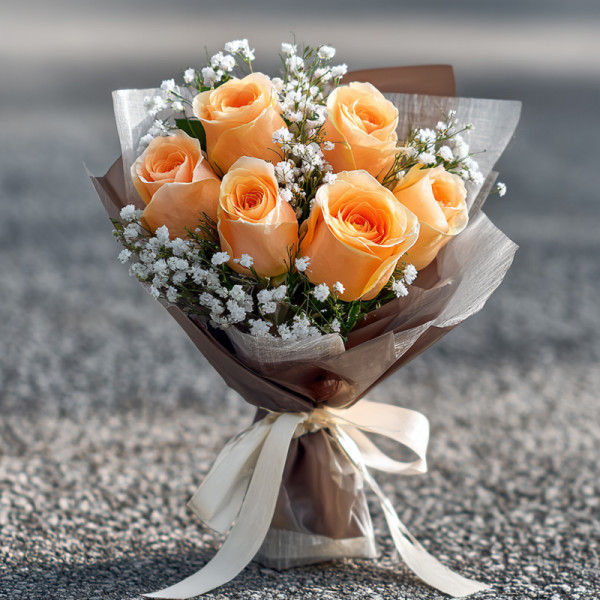 Amber Morning — Orange Roses and Golden Warmth